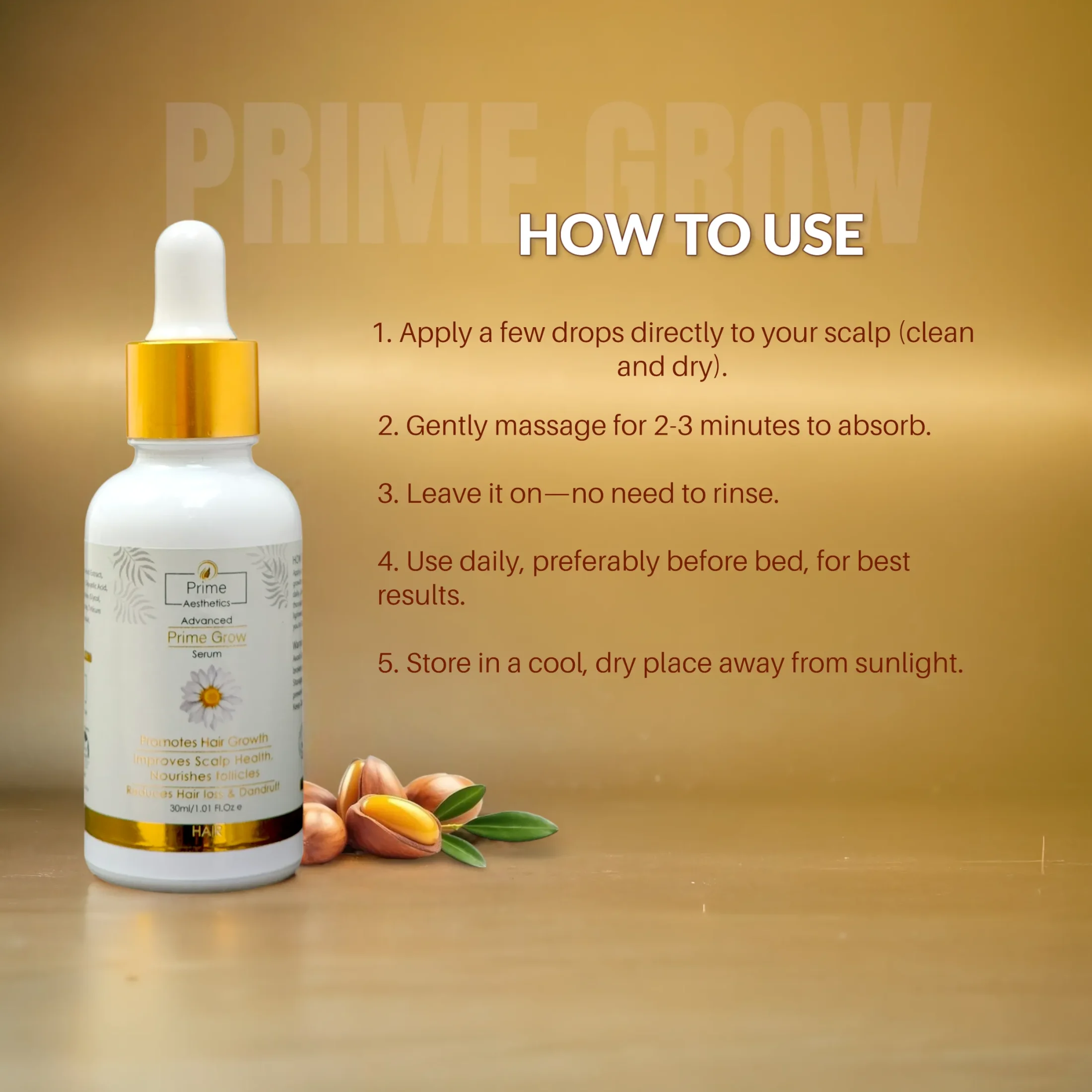 Prime Grow Serum by Prime Aesthetics – Advanced hair growth serum for thicker, healthier, and stronger hair.