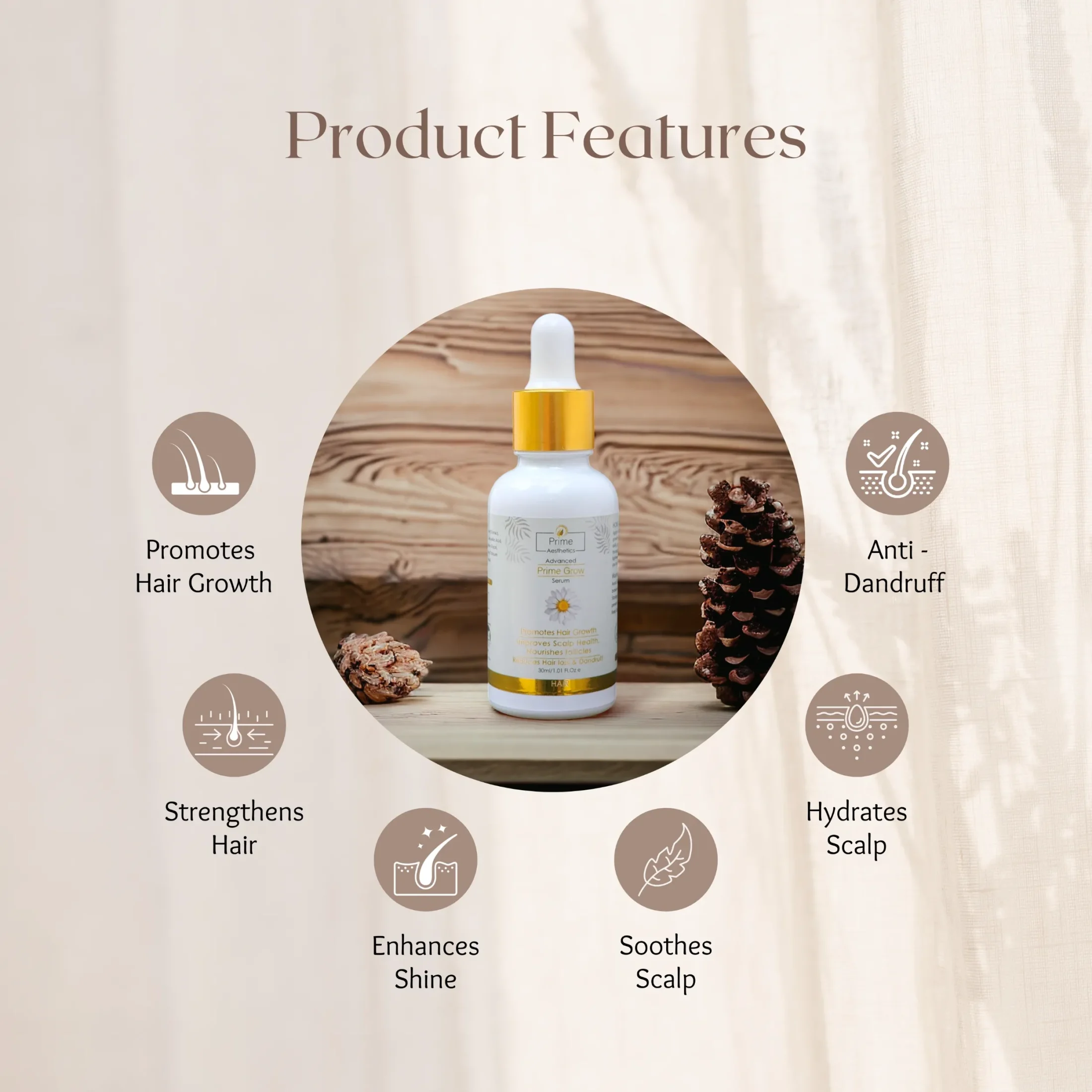 Prime Grow Serum by Prime Aesthetics – Advanced hair growth serum for thicker, healthier, and stronger hair.