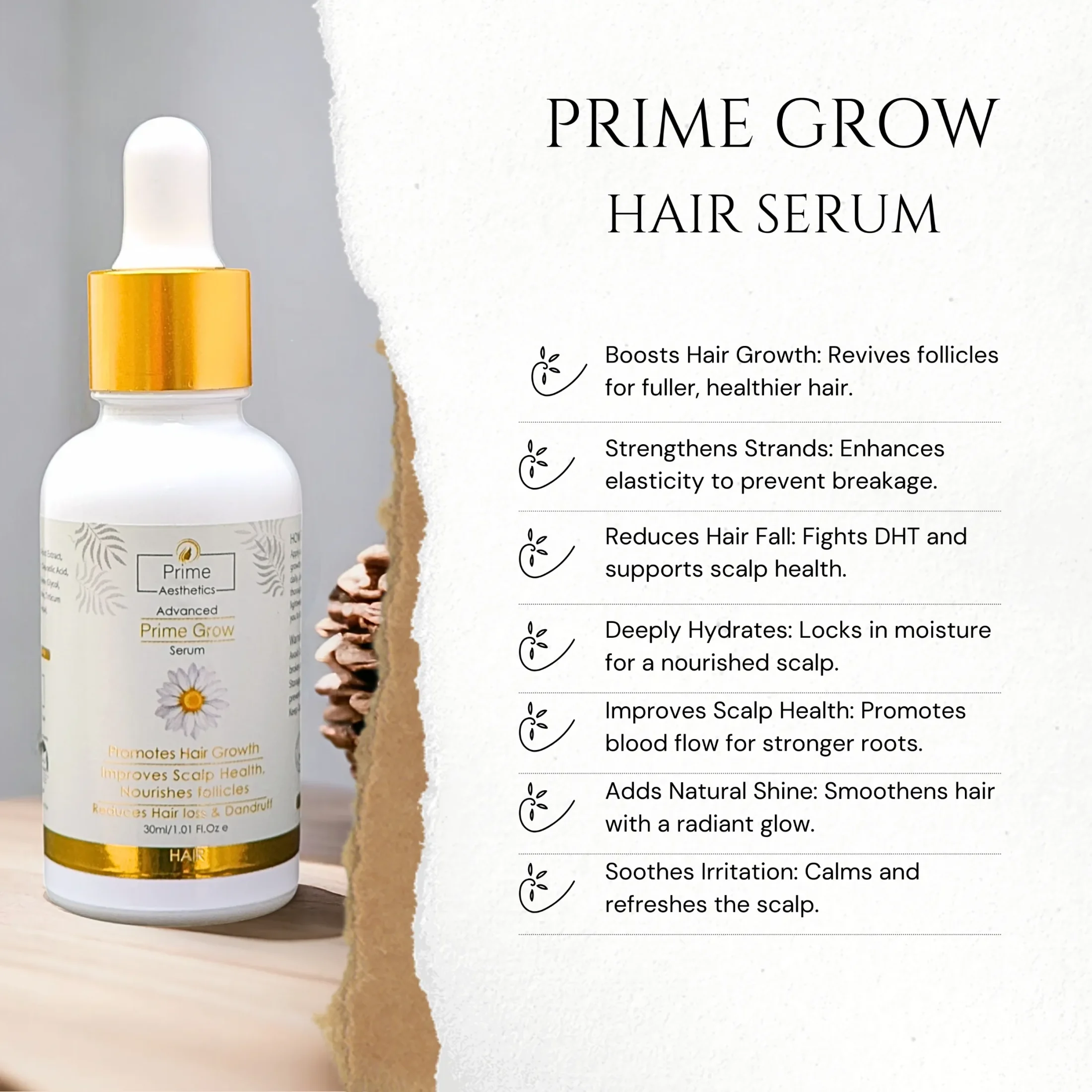 Prime Grow Serum by Prime Aesthetics – Advanced hair growth serum for thicker, healthier, and stronger hair.