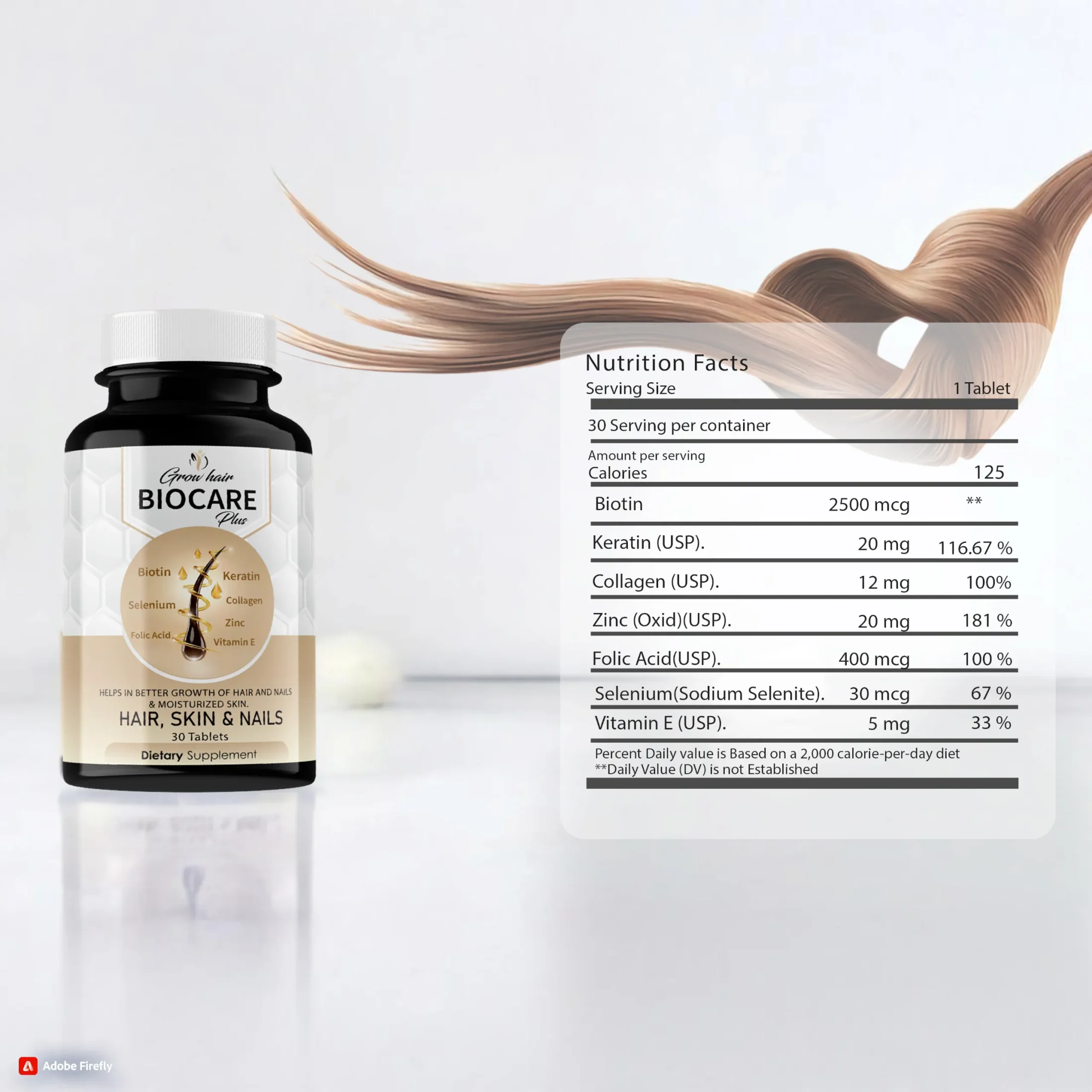 Biocare Plus Tablets – Powerful blend of Biotin, keratin, and collagen - Image 2
